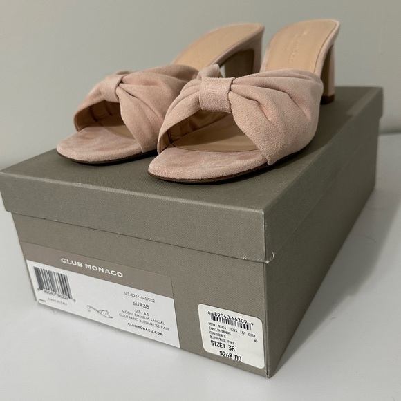 Club Monaco NEW Pink Suede Sandals - Picture 1 of 5